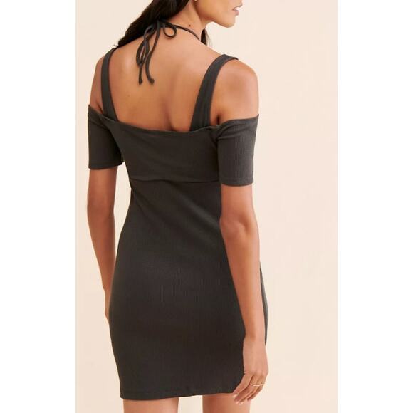 NEW Free People Daily Practice Sardinia Cold Shoulder Jersey Mini Dress Size L - Picture 2 of 10